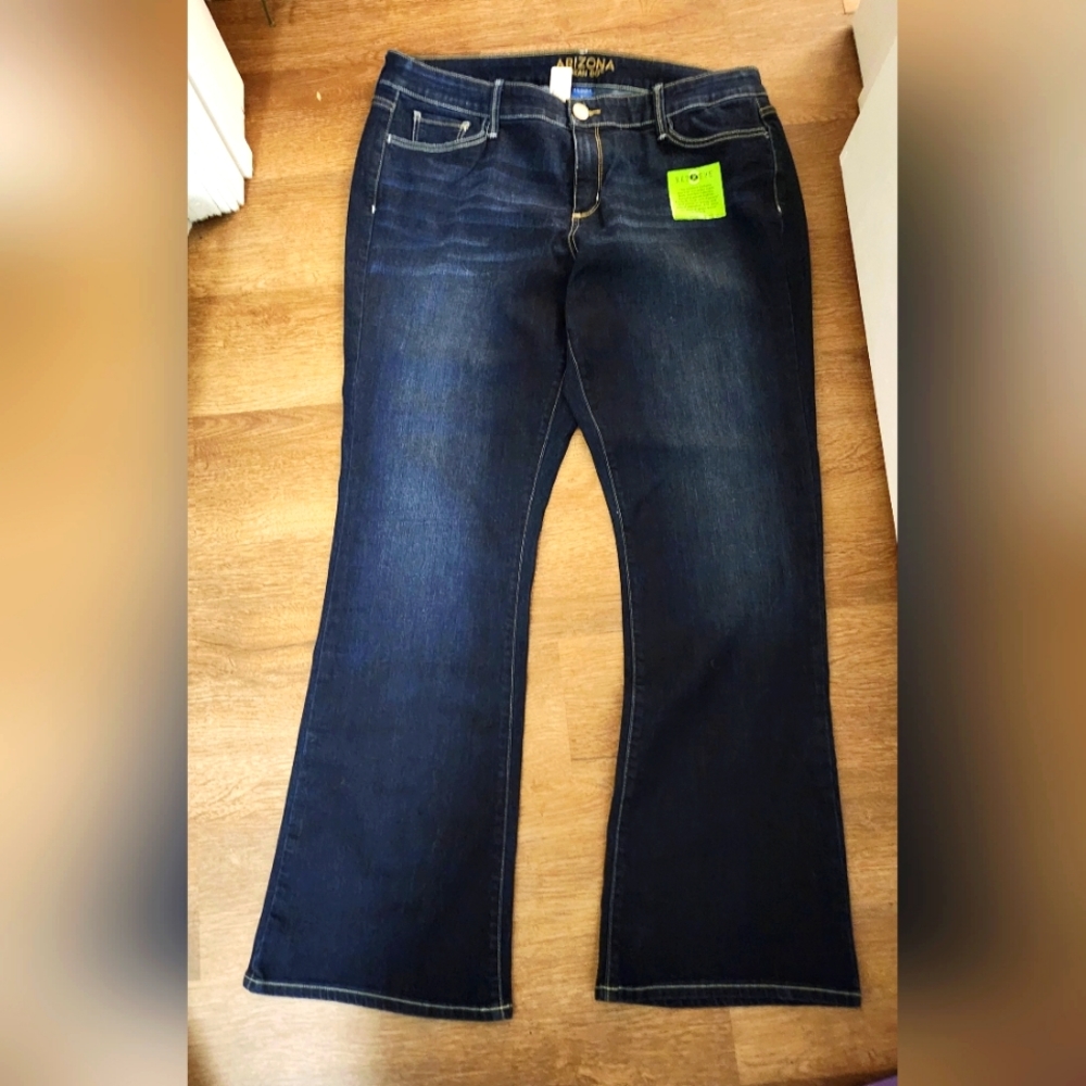 Women's Arizona Dark Blue Flare Jeans (16)